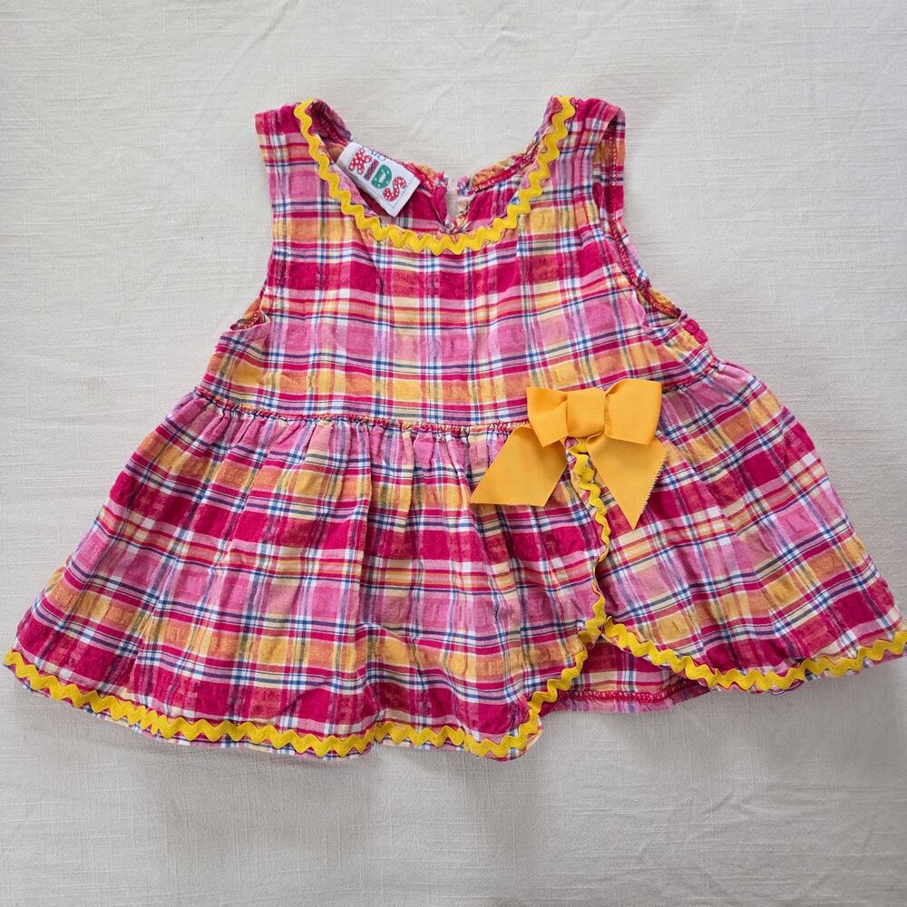 Vintage Pink/Orange Plaid Top 3t/4t